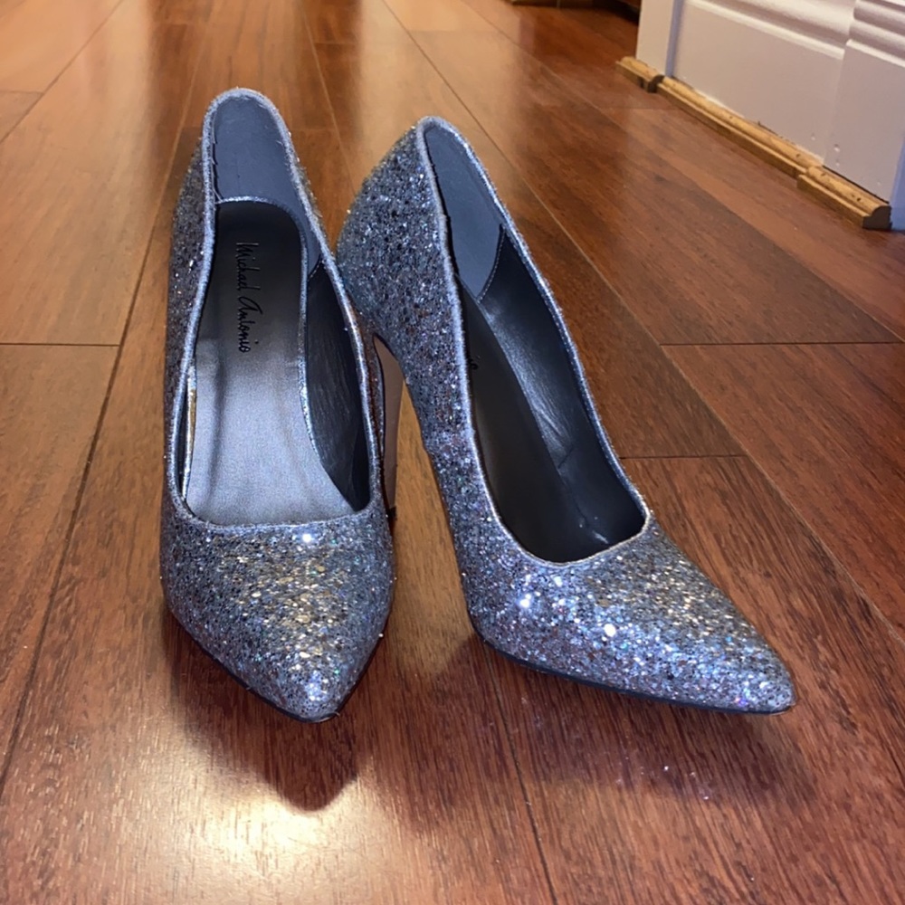 Silver Glitter Heels